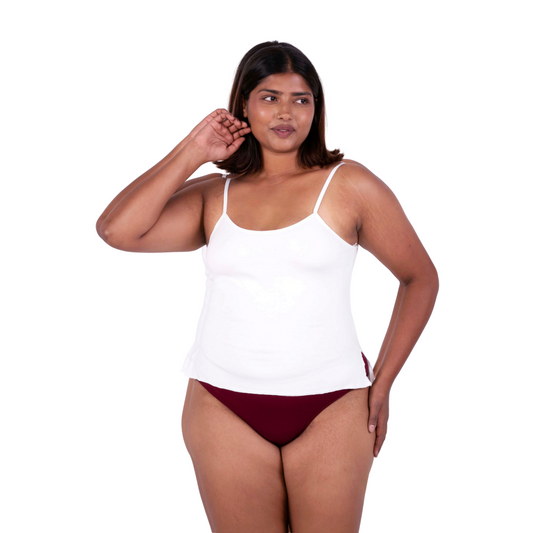 White cindy slip or camisole front view by gossip by mybra