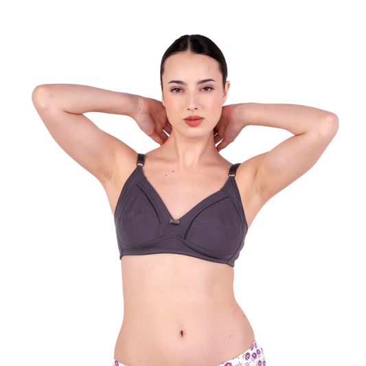 coffee brown non padded mesh pannel  bra front view by gossip by mybra
