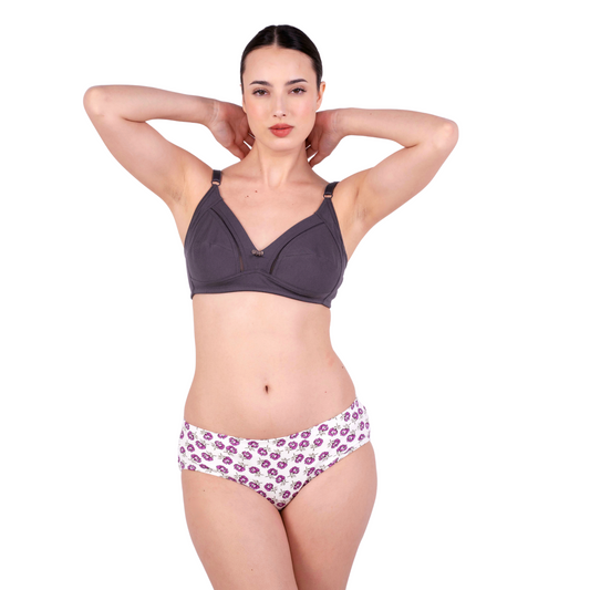 hot coffee non padded net bra and panty set front view by gossip by mybra