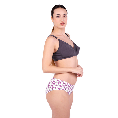hot coffee non padded net bra and panty set right view by gossip by mybra