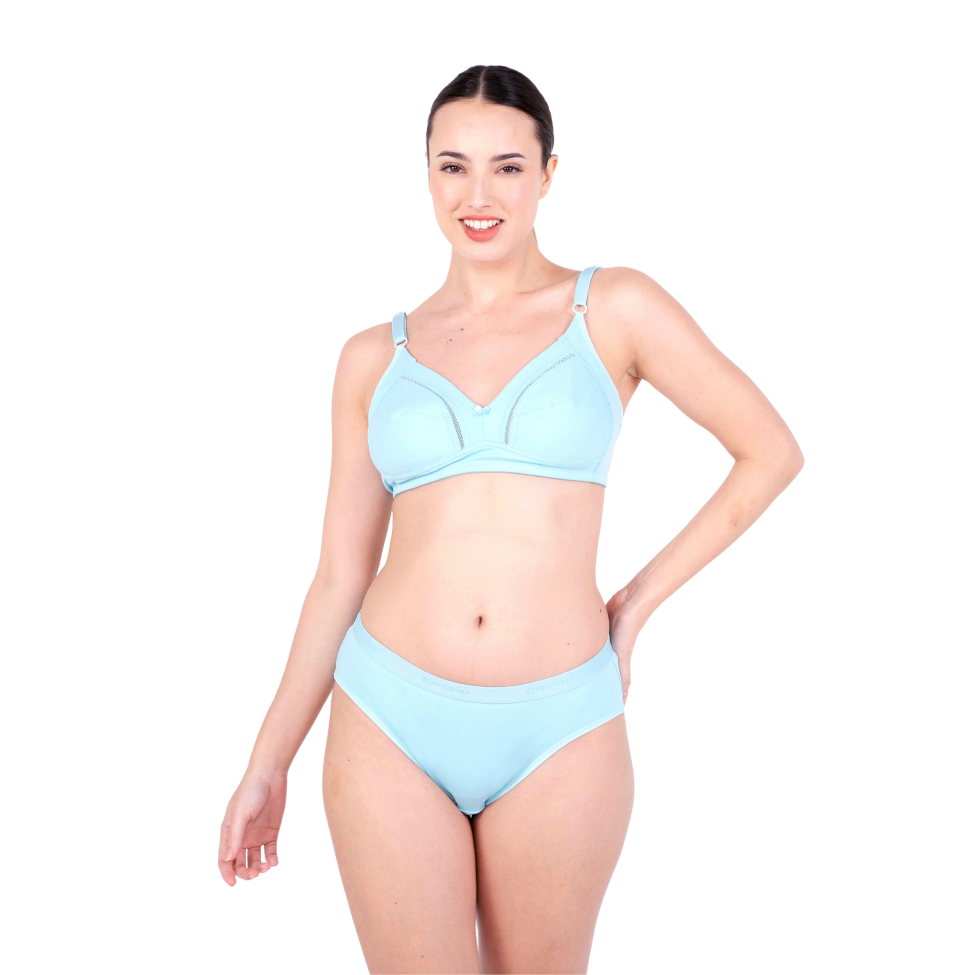 poppy non padded net bra and panty set front view by gossip by mybra
