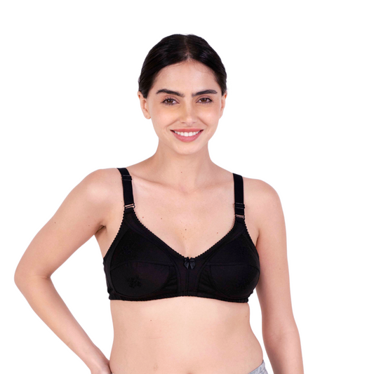 Black embroidery bra front view by gossip by mybra