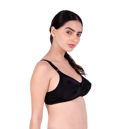 Black embroidery bra Right view by gossip by mybra