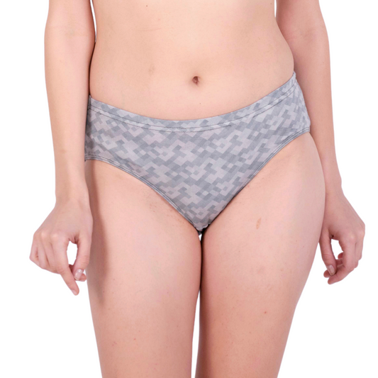 Buy Grey Printed Panties Online Front View On Gossip By Mybra Lingerie