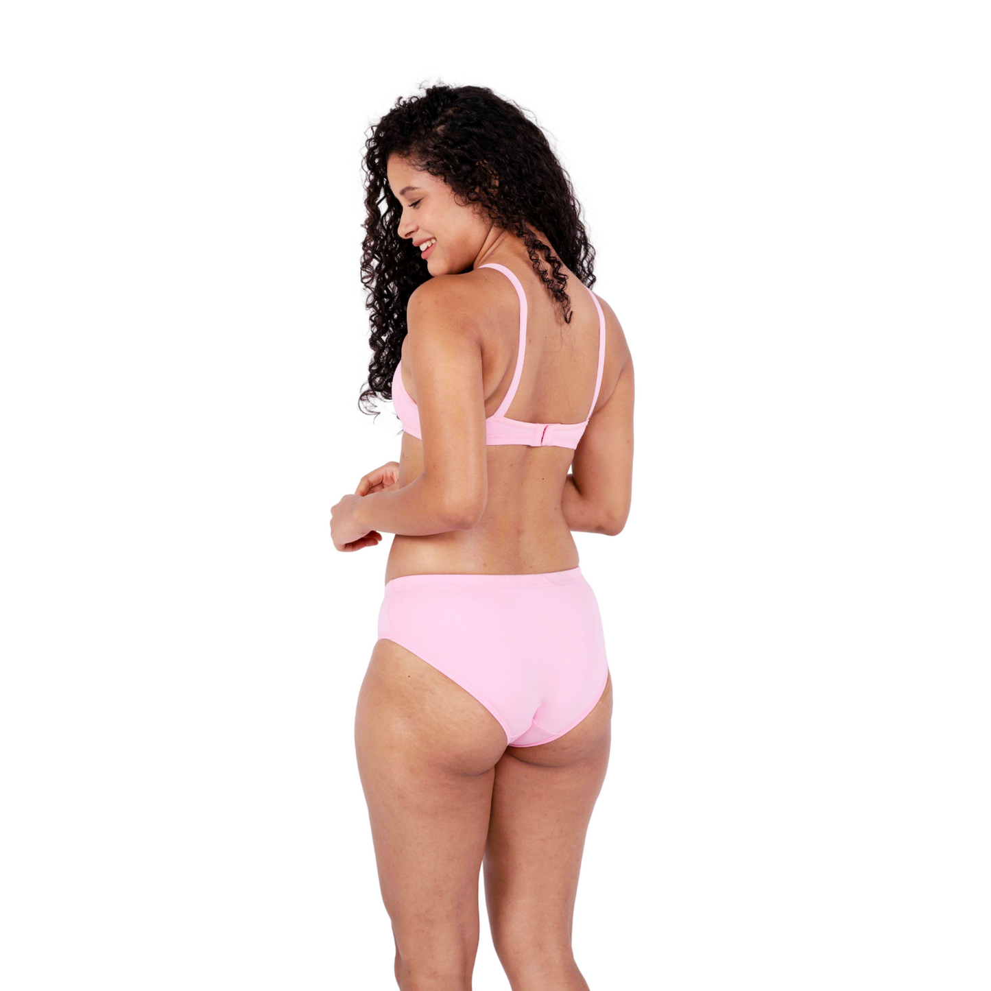 Baby Pink isabella padded bra and panty set - back view by gossip by mybra
