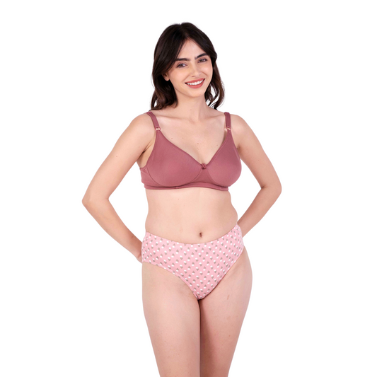 Brick daily wear lingerie set front view by gossip by mybra