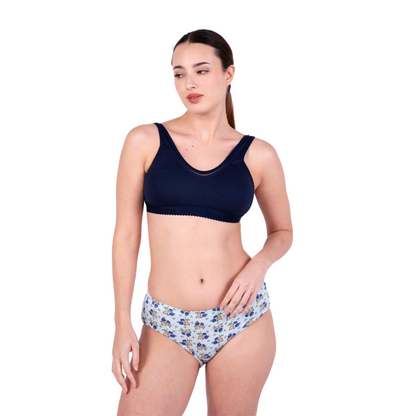 Navy Blue Kiara sports bra front view by gossip by mybra
