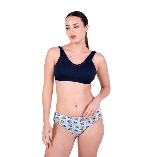 Navy Blue Kiara sports bra front view by gossip by mybra