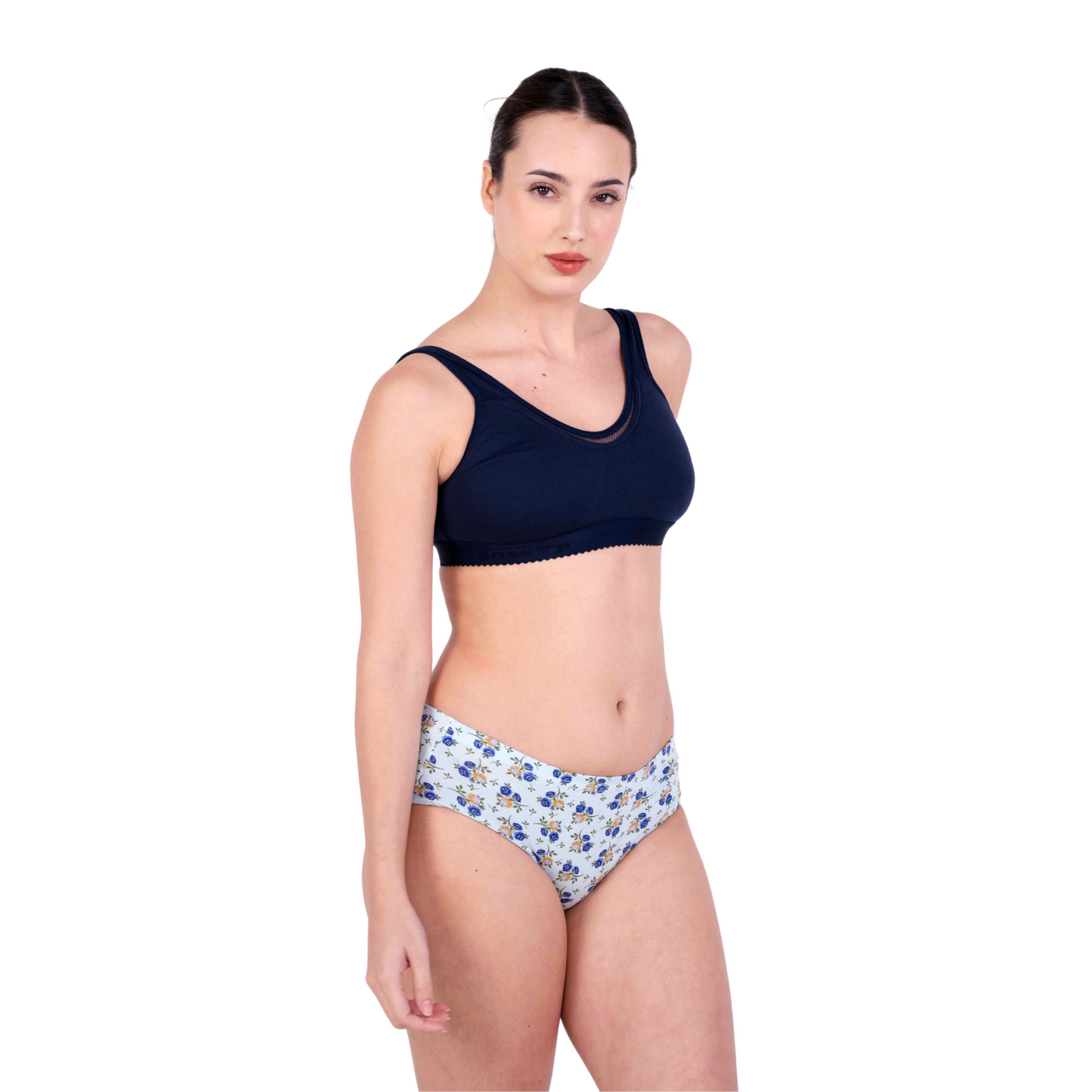 Navy Blue Kiara sports bra right view by gossip by mybra