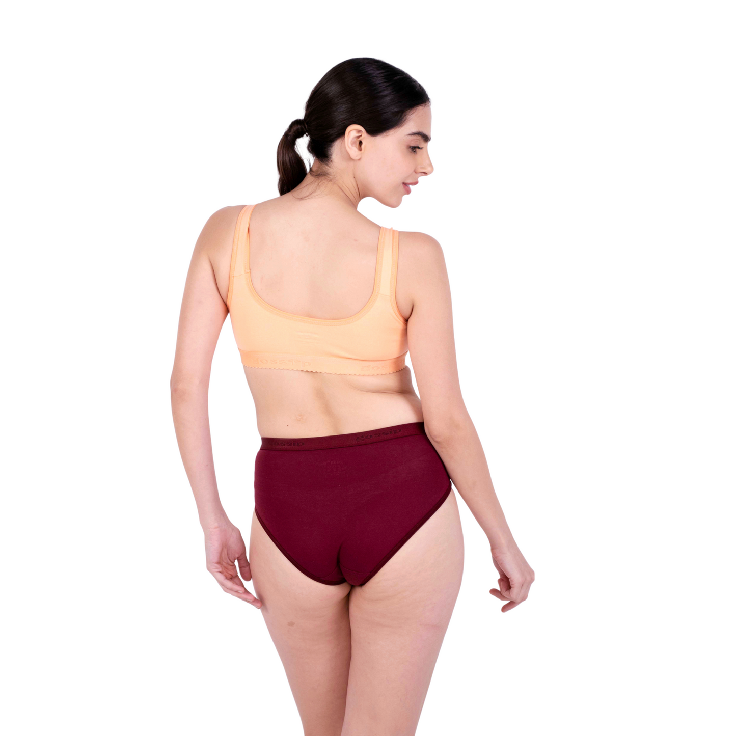 Peach Kiara sports bra back view by gossip by mybra