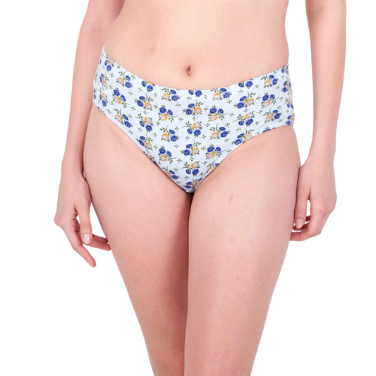 Buy Light Blue Floral Printed Panties Online Front View On Gossip By Mybra Lingerie