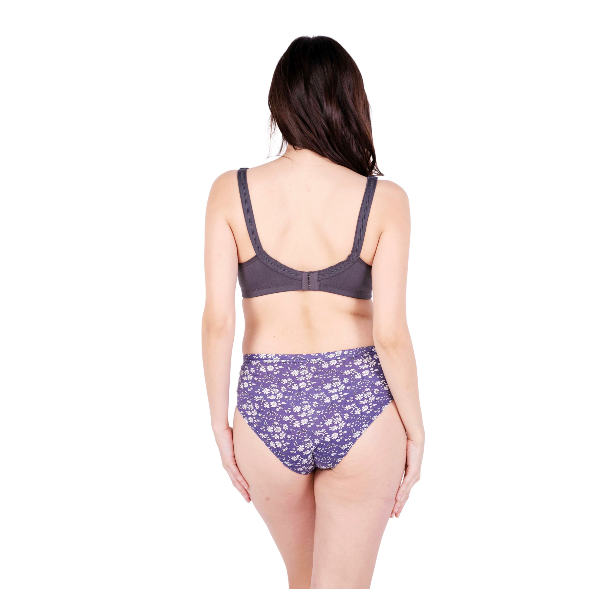 Hot Coffee Non Padded bra and panty set back view by gossip by mybra