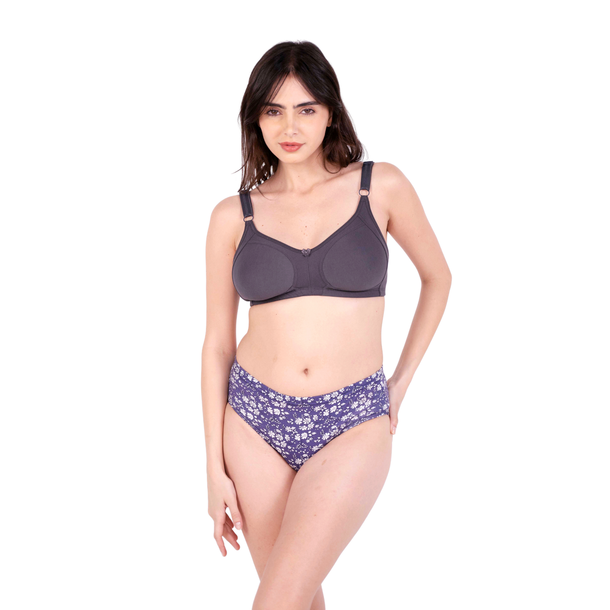 Hot Coffee Non Padded bra and panty set front view by gossip by mybra