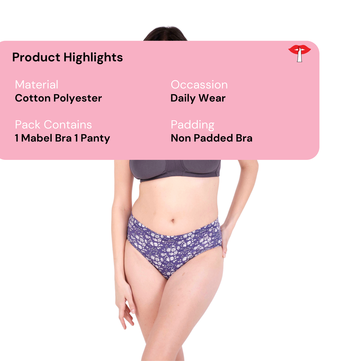 Hot Coffee Non Padded bra and panty set product information image by gossip by mybra