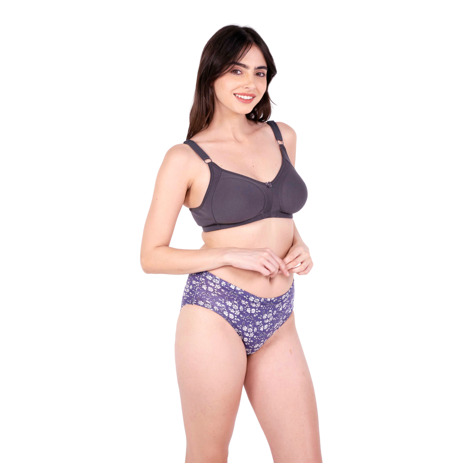 Hot Coffee Non Padded bra and panty set right view by gossip by mybra