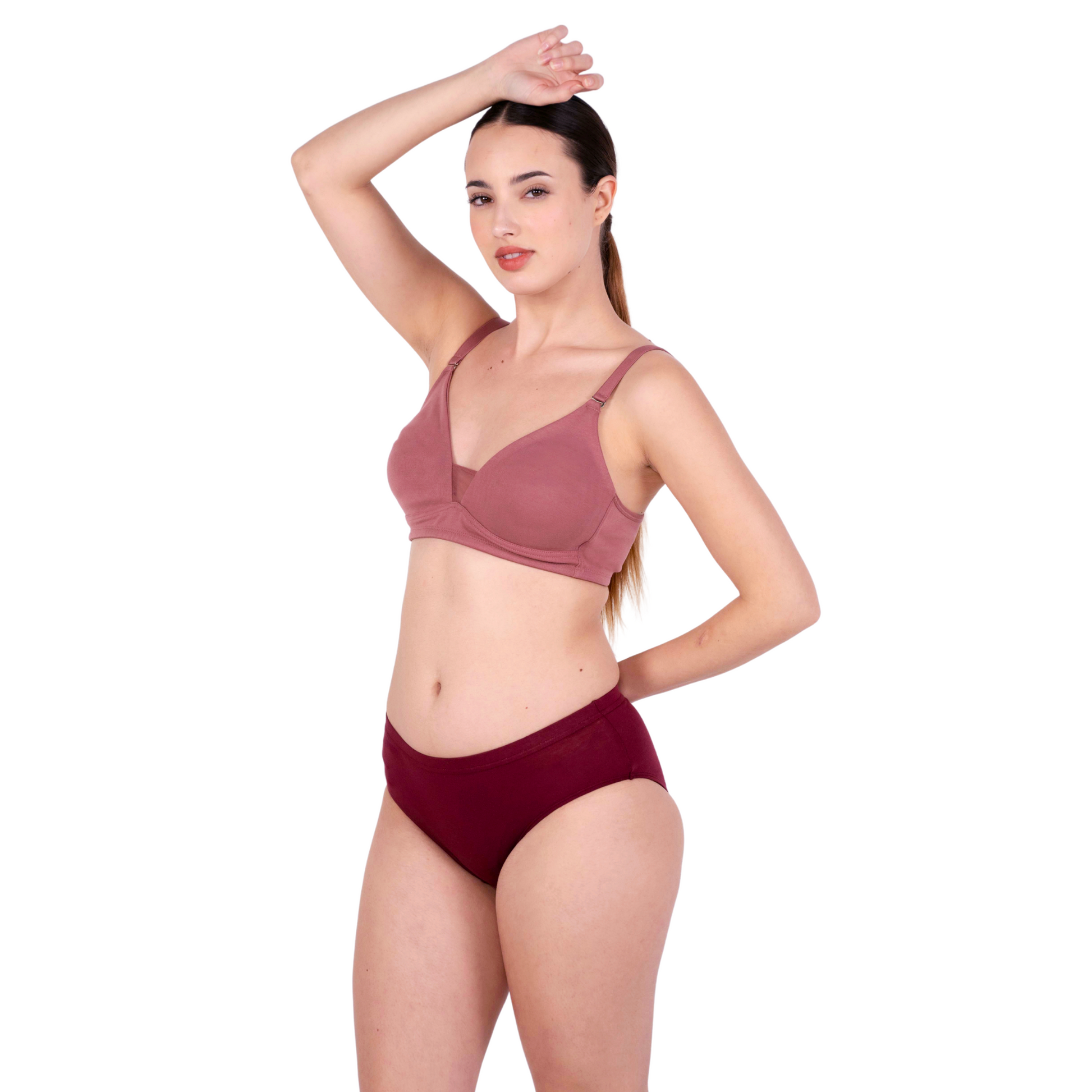 Shop Magnolia Brick Net Design Bra and panty set Right View By Gossip By Mybra Online 