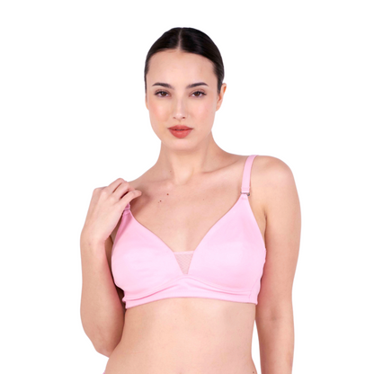 Shop Magnolia Baby Pink Net Design Bra Front View By Gossip By Mybra Online 