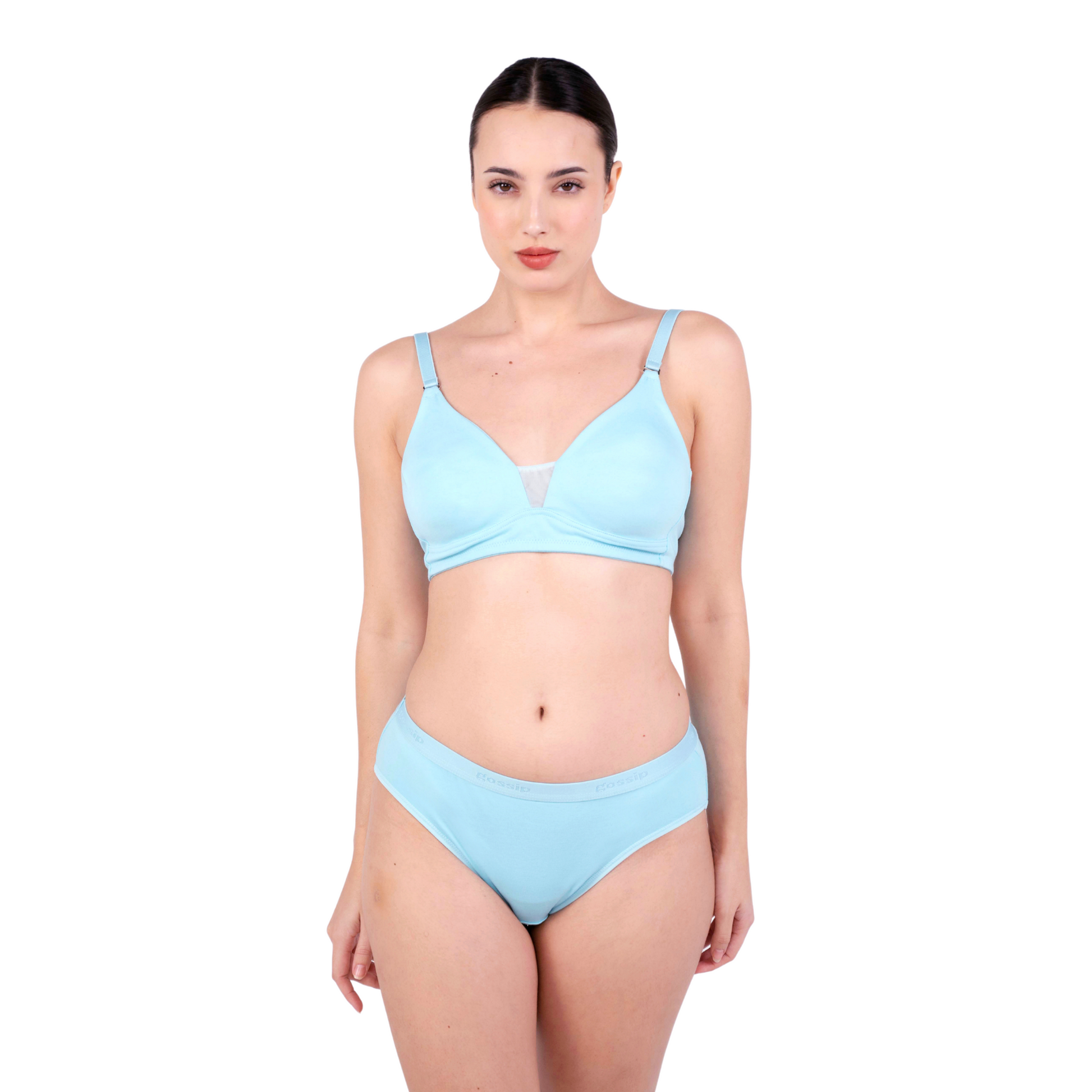 Shop Magnolia Poppy Net Design Bra and panty set Front View By Gossip By Mybra Online 