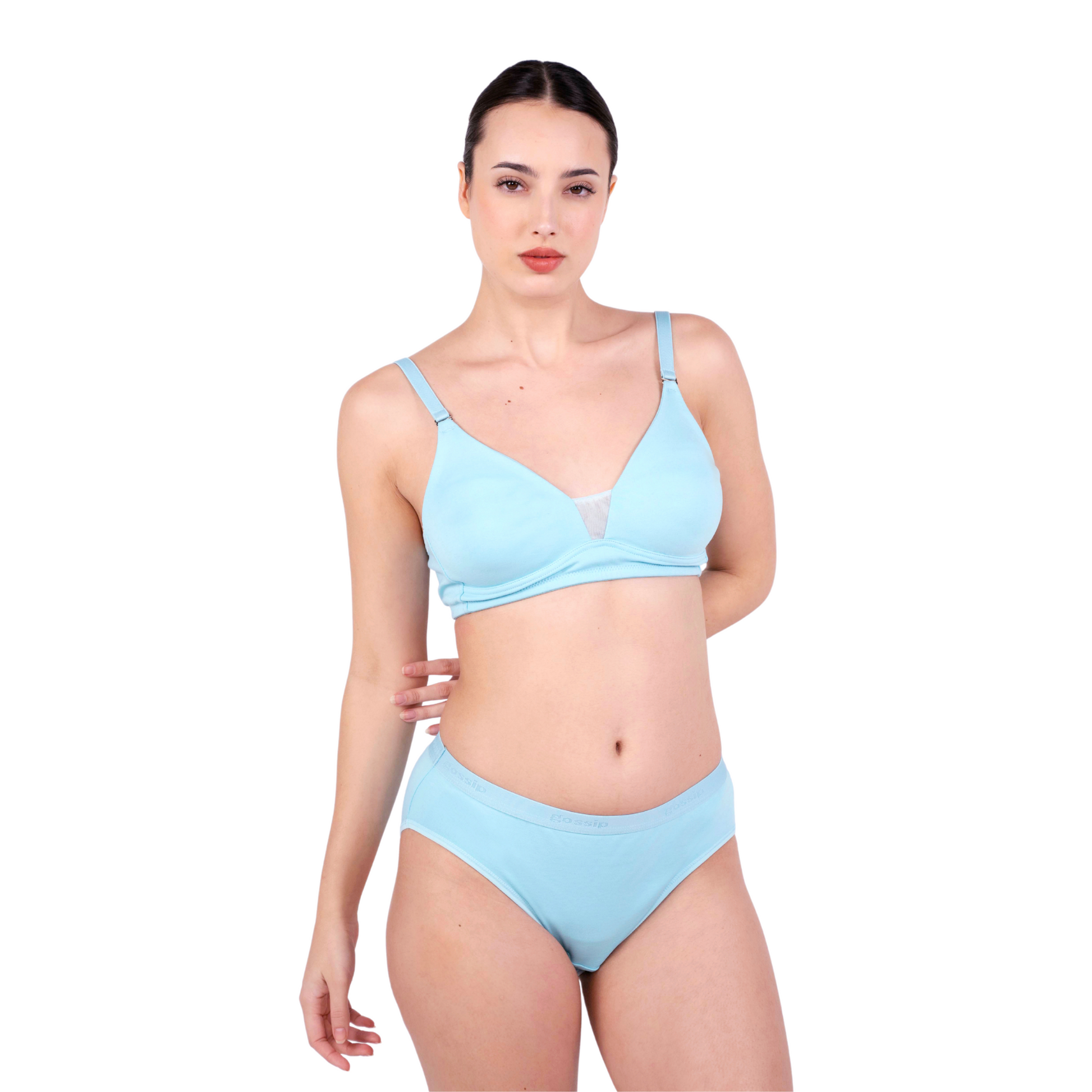Shop Magnolia Poppy Net Design Bra and panty set Right View By Gossip By Mybra Online 