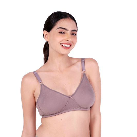 hazelnut Round Stitch Knitted bra front view by gossip by mybra