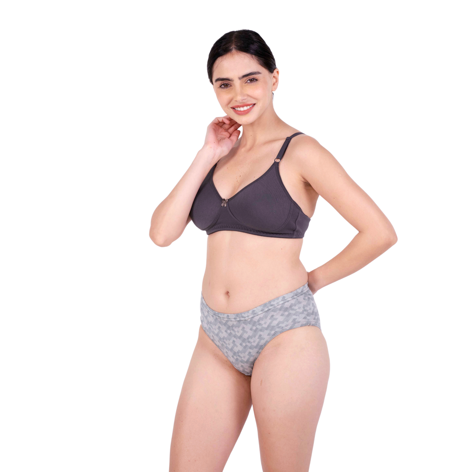 Hot Coffee Round Stitch Knitted bra and panty set left view by gossip by mybra