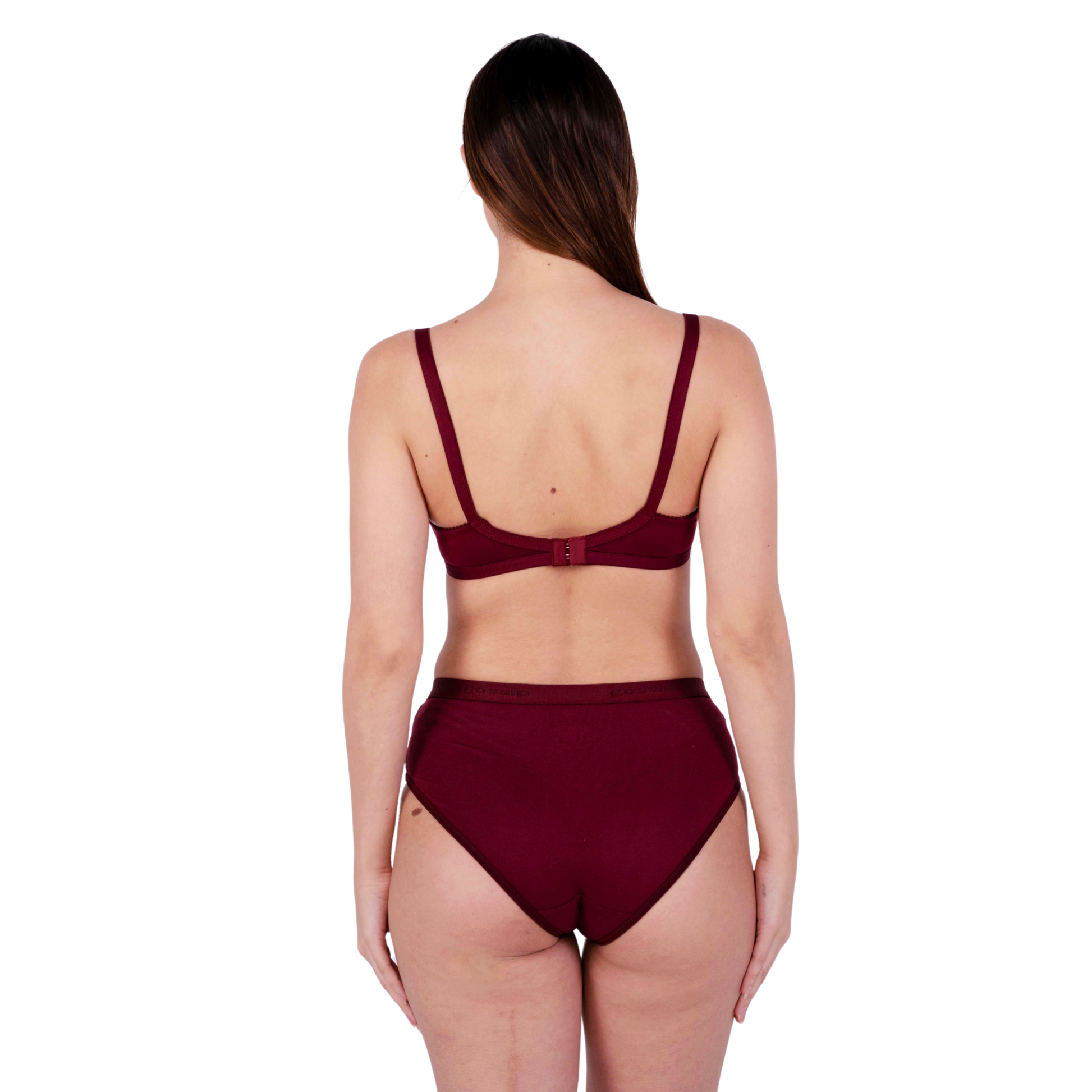 Buy Maroon Cotton Panties Online Back View On Gossip By Mybra Apparels