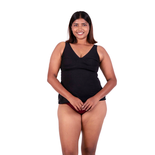 Black Mollie slip or camisole front view by gossip by mybra