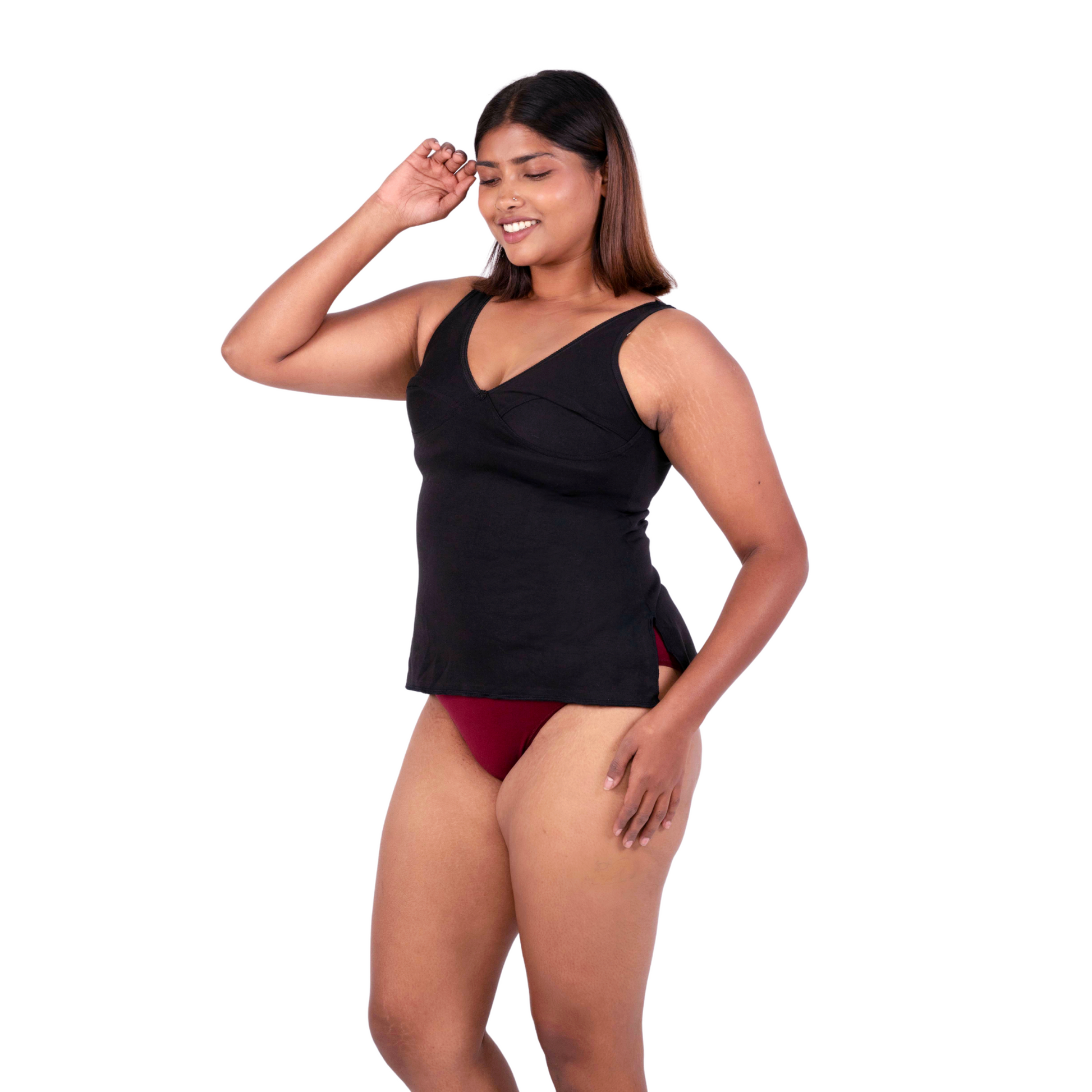 Black Mollie slip or camisole left view by gossip by mybra