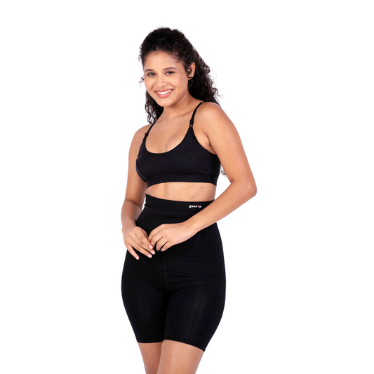 Black Preetha sports bra front view by gossip by mybra