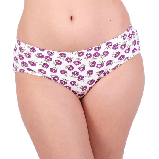 Buy Purple Floral Printed Panties Online Front View On Gossip Store By Mybra 