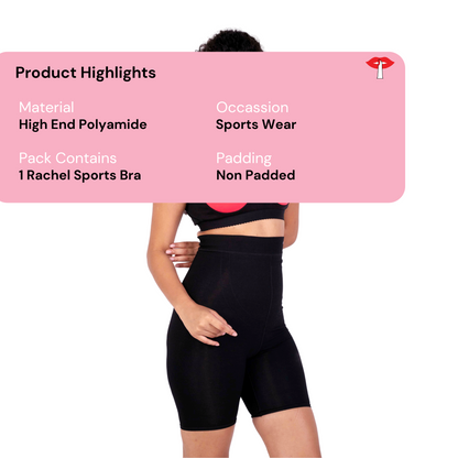 Orange and Black Sporty Sports Bra Product Info Page by Gossip by Mybra