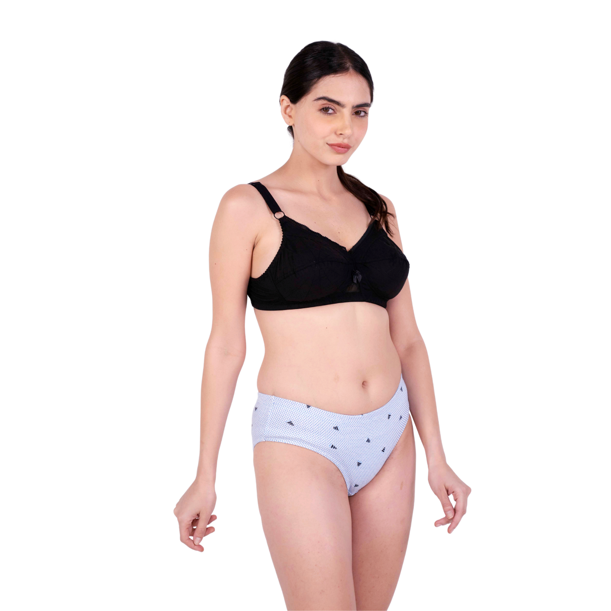 Black Non Padded bra and panty set right view by gossip by mybra