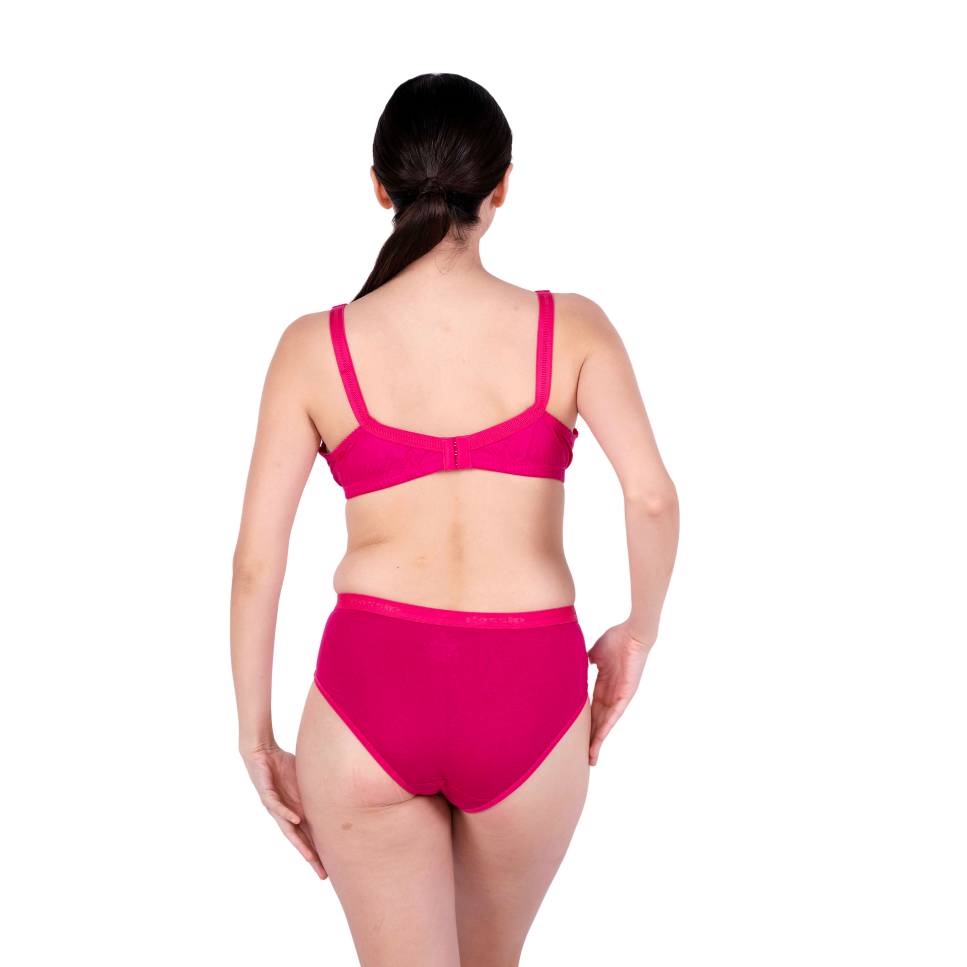 Rani Pink Non Padded bra and panty set back view by gossip by mybra
