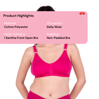 Pink non padded front open bra product information by gossip by mybra