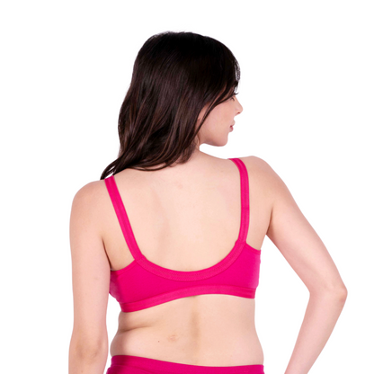 Pink non padded front open bra back view by gossip by mybra