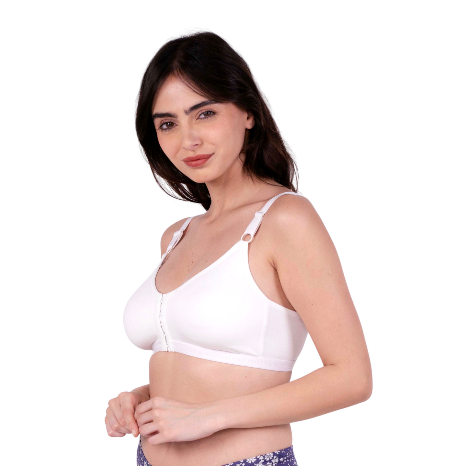 White non padded front open bra left view by gossip by mybra