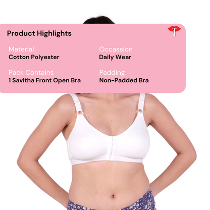 White non padded front open bra product information view by gossip by mybra