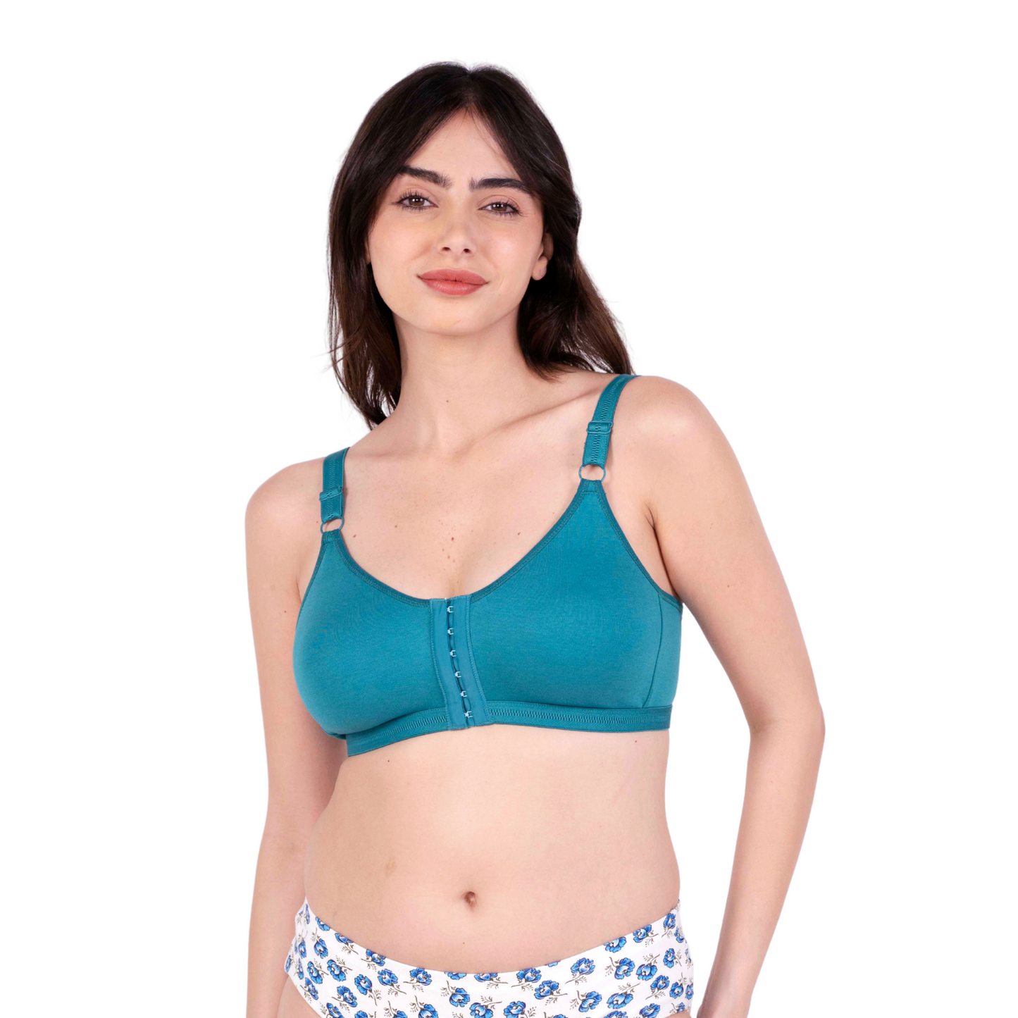 peacock green non padded front open bra front view by gossip by mybra