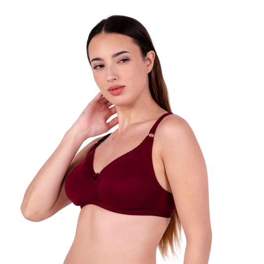 Maroon Non Padded bra left view by gossip by mybra