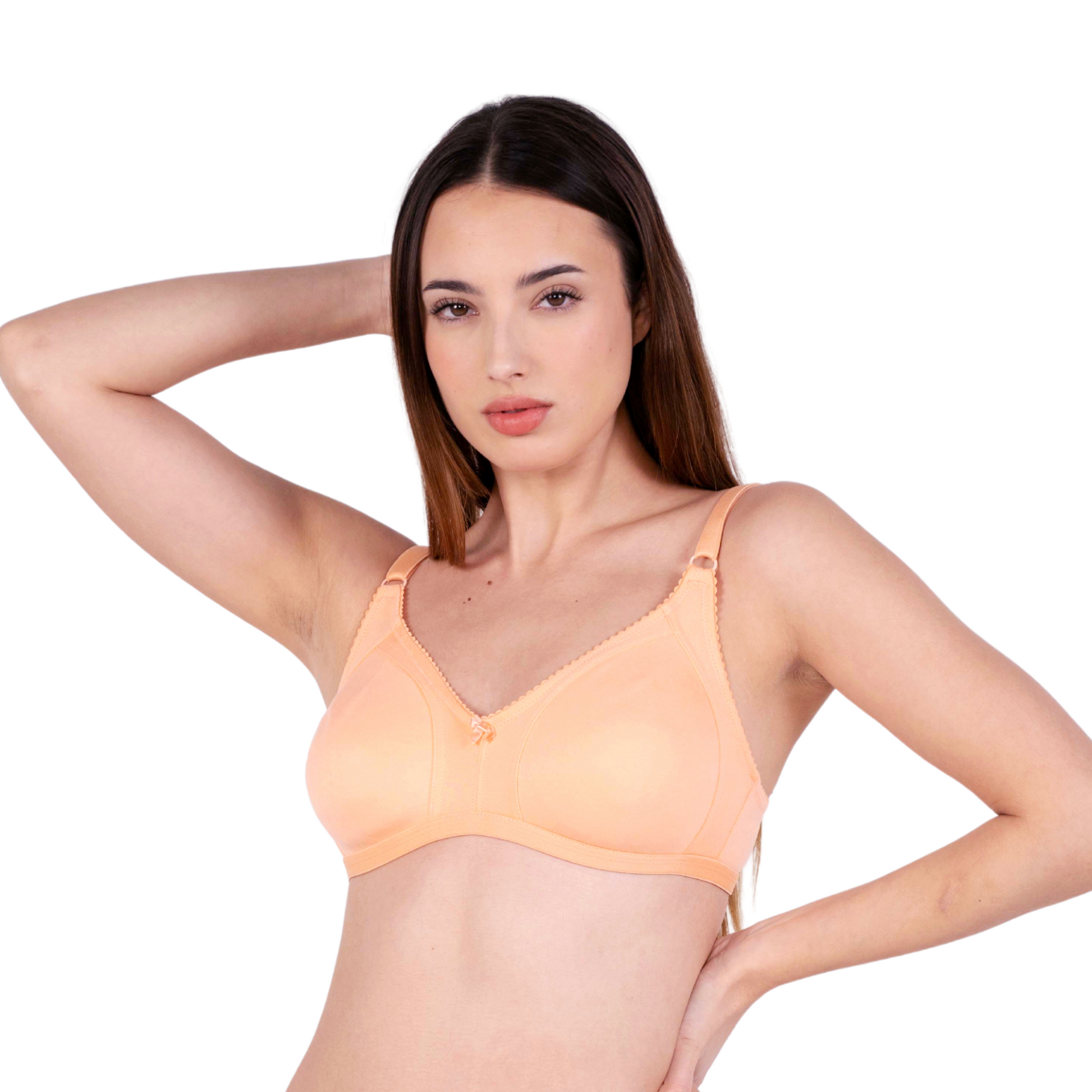 Peach Non Padded bra right view by gossip by mybra
