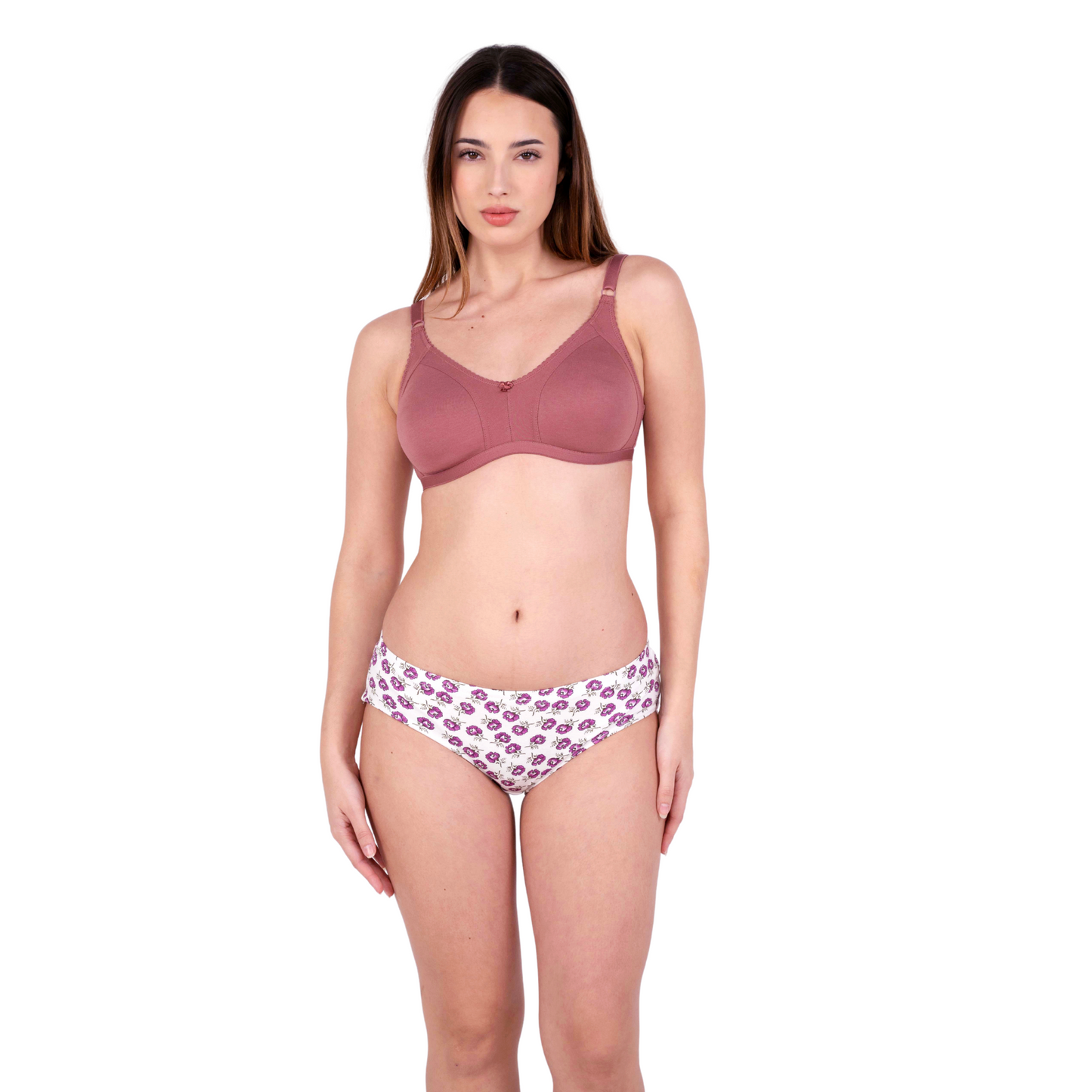 Brick Shalini Daily wear bra and panty set front view by gossip by mybra