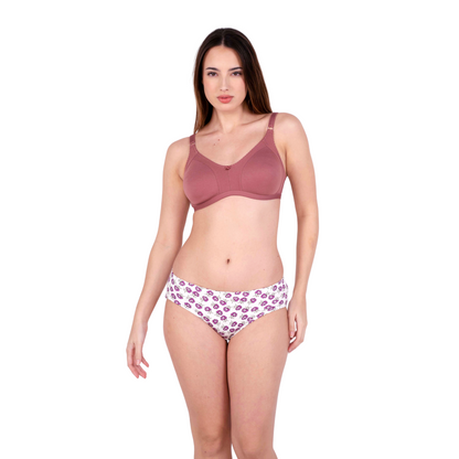 Brick Shalini Daily wear bra and panty set right view by gossip by mybra