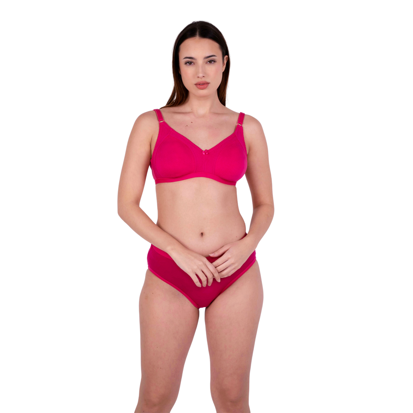 Rani Pink Shalini Daily wear bra and panty set front view by gossip by mybra