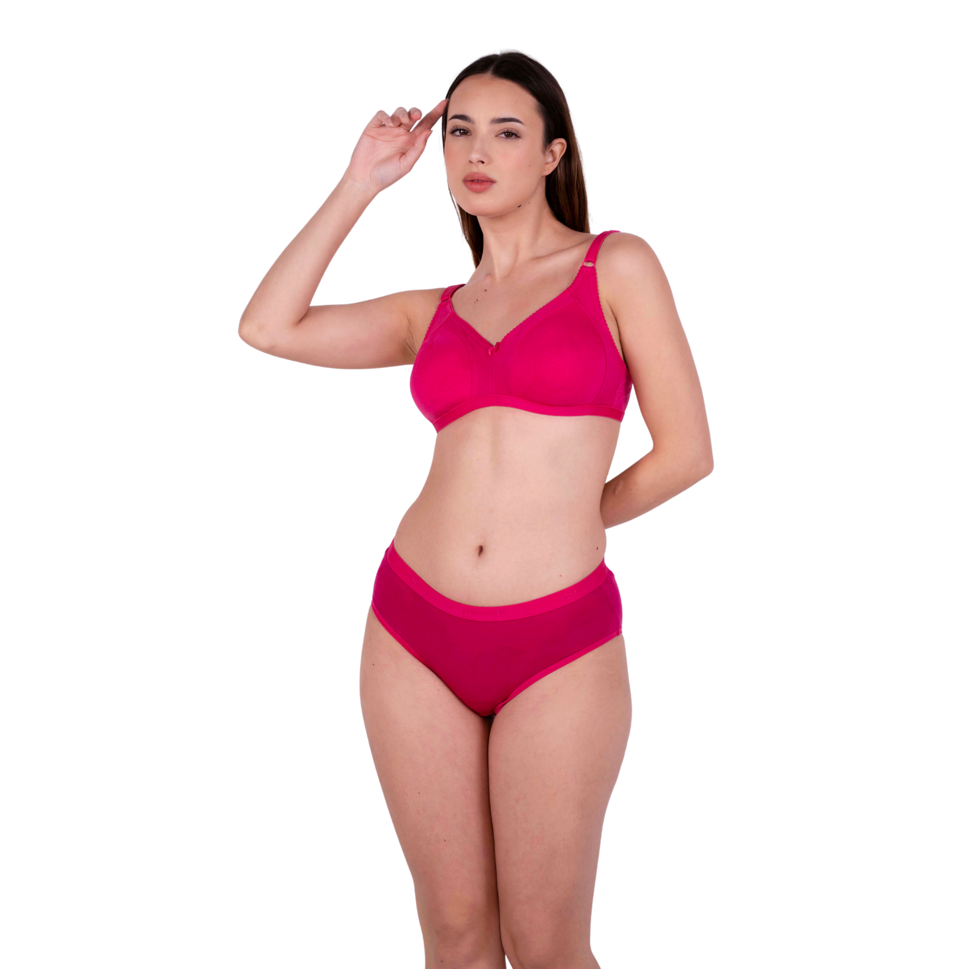 Rani Pink Shalini Daily wear bra and panty set right view by gossip by mybra