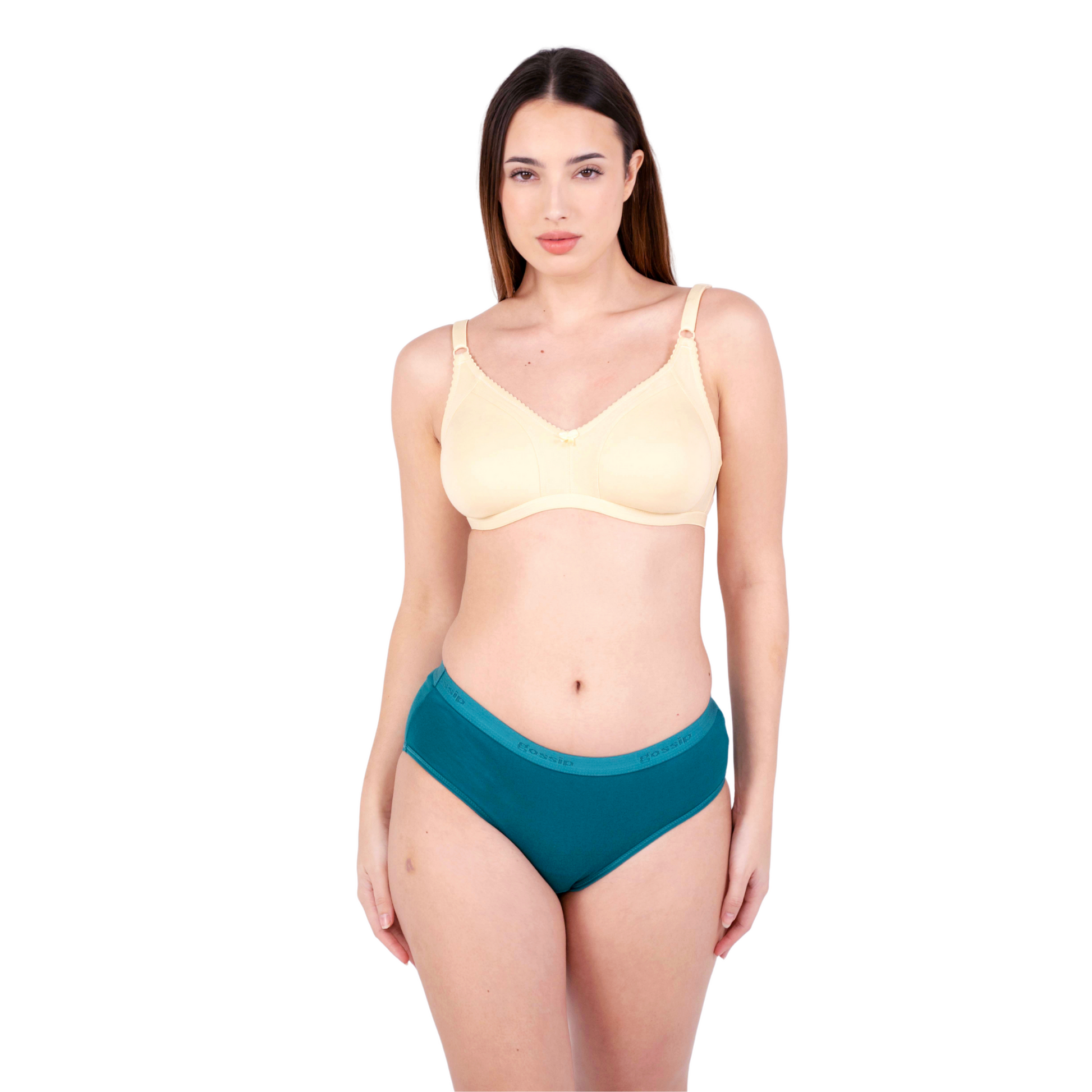 Skin Shalini Daily wear bra and panty set  front view by gossip by mybra