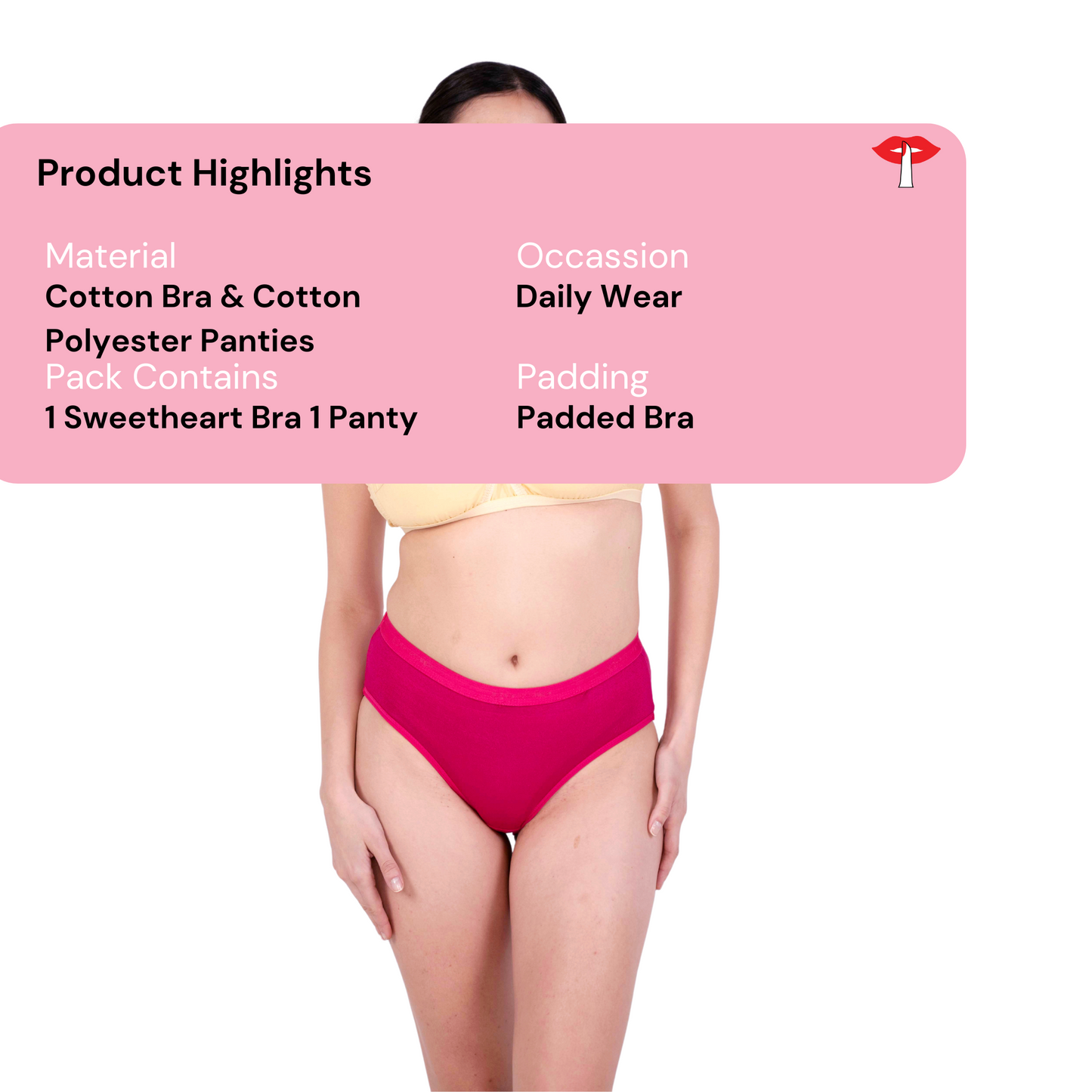 Skin sweetheart padded bra and panty set  product information by gossip by mybra