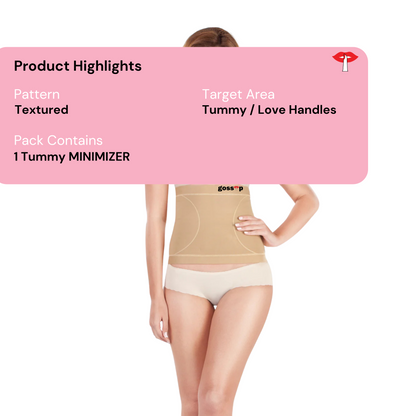 The product description of what to expect in our tummy minimiser shapewear package by gossip by mybra.