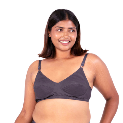 Vimal Hot Coffee 100% Cotton Round Stitch Bra front view designed by Gossip by Mybra
