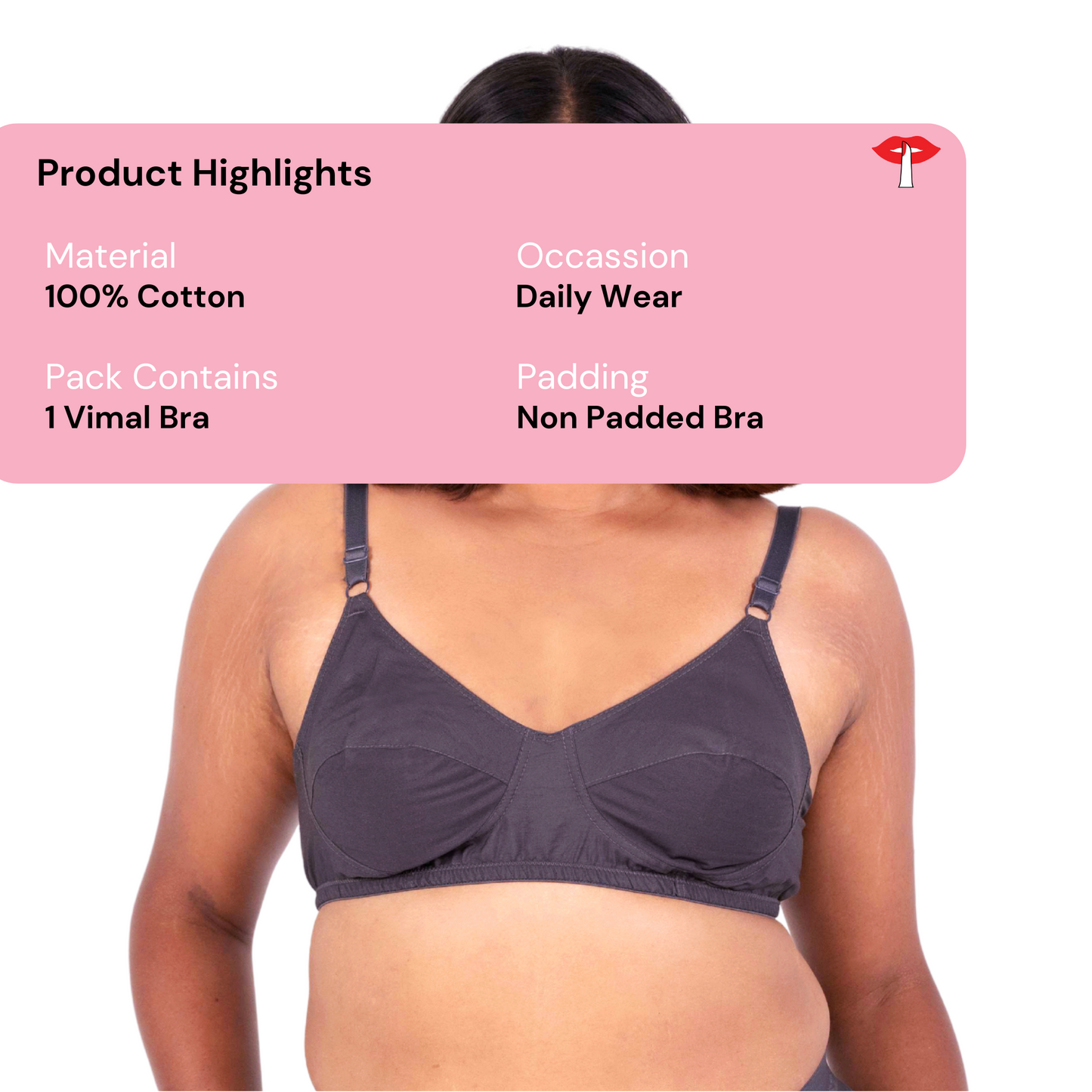 Vimal Hot Coffee 100% Cotton Round Stitch Bra product information designed by Gossip by Mybra