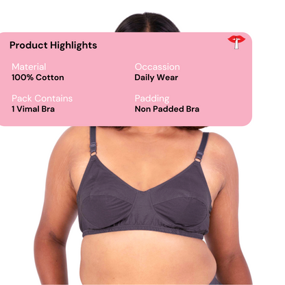 Vimal Hot Coffee 100% Cotton Round Stitch Bra product information designed by Gossip by Mybra